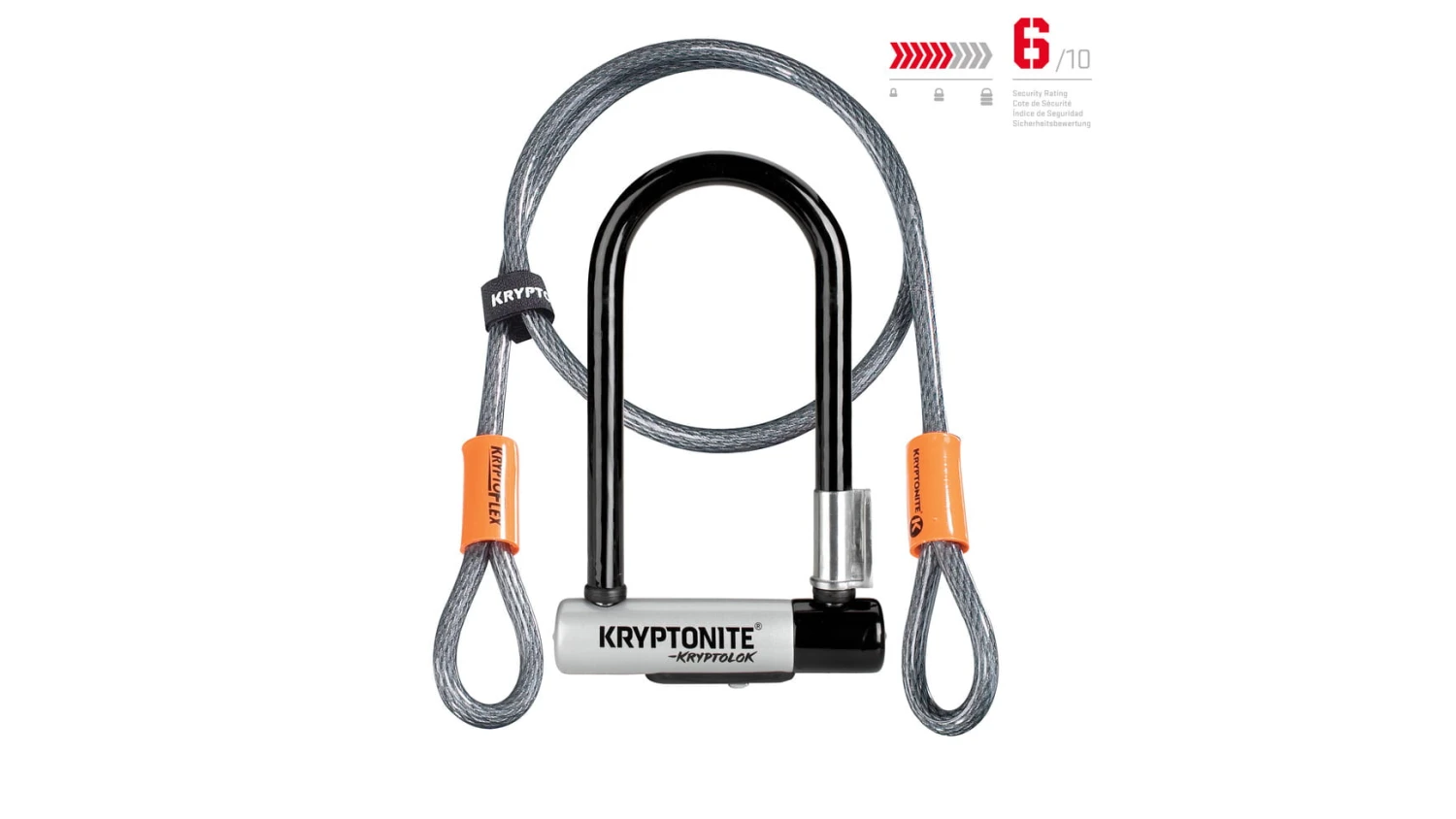 Kryptonite KryptoLok Min-7 + KFlex 120cm - Grijs/Zwart 1 Kryptonite KryptoLok Min-7 + KFlex 120cm - Grijs/Zwart