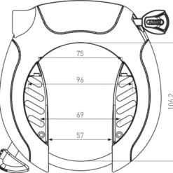 Abus PRO SHIELD XPlus 5955 NR Zwart -Aanbiedingen Rij Plezier Winkel technical drawing 5955 3